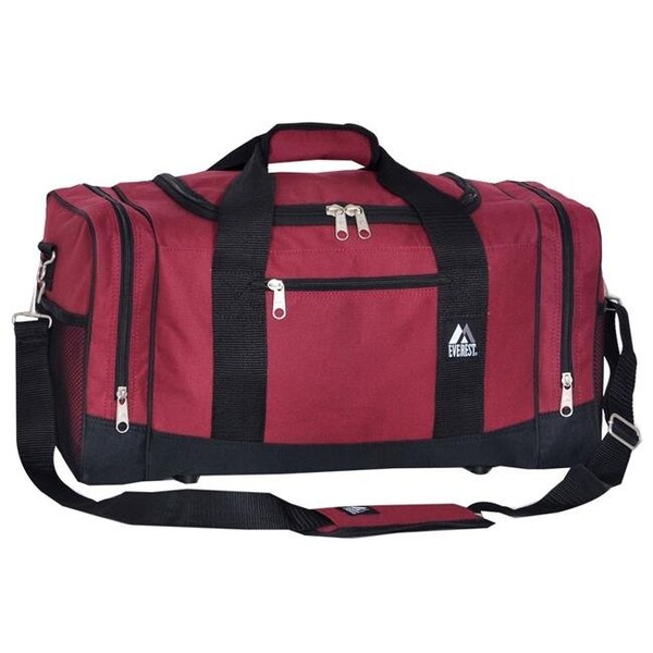 Everest Tool Bag, Everest 020-BURG-BK Crossover Duffel Bag - Burgundy & Black, Black 020-BURG-BK - main